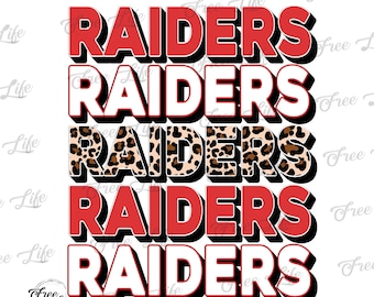 Raiders PNG Download, Raiders Digital Art Download, Raiders Mascot Download, Raiders Mom, Red and Leopard Raiders School Mascot, Raiders Png