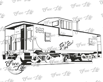 Train Caboose Svg, Train Png, Caboose Png, Train Svg, Train Drawing, Locomotive Digital File, Train Download