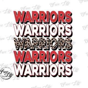 Warriors PNG Download, Warriors Digital Art Download, Warriors Mascot Download, Warriors Mom, Red Warriors School Mascot Png, School Spirit