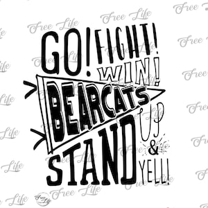 Bearcats PNG Download, Bearcats School Mascot, Bearcats Digital Art Download, Bearcats Mascot Download, Bearcats Mom Png, Go Bearcats