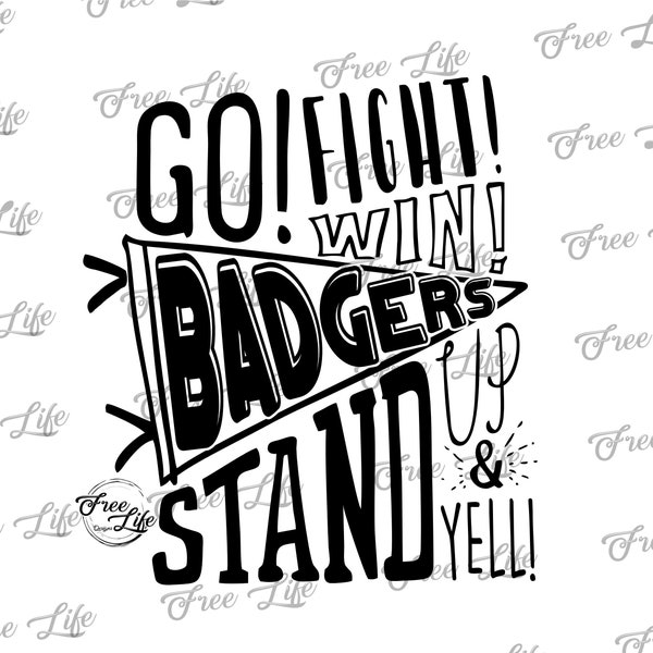 Badgers PNG Download, Badgers SVG Digital Art Download, Badgers Mascot Download, Badgers Mom Png,  Badgers School Mascot Png, GO Badgers