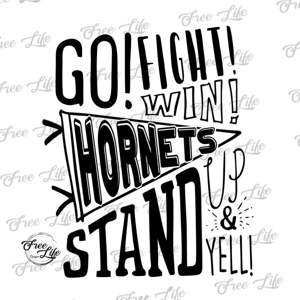 Hornets PNG Download, Hornets SVG Digital Art Download, Hornets Mascot Download, Hornets Mom Png,  Hornets School Mascot Png, School Spirit