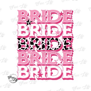 Bride PNG, Bride Cow Print Digital Art Download, Pink Bride Download, Western Preppy Png, Pink Cow Print Download, Bride Design