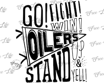 Oilers PNG Download, Go Oilers PNG Digital Art Download SVG, Oilers Mascot Download, Oilers Mom, Oilers School Mascot, School Spirit