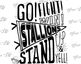Stallions PNG Download, Stallions Digital Art Download, Stallions Mascot Download, Stallions Mom Png, Stallions Design, School Mascot Design