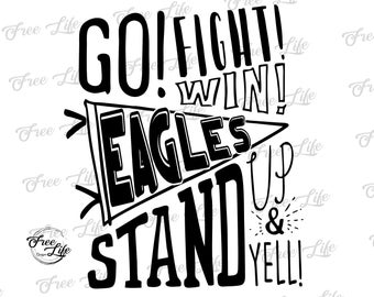 Eagles PNG Download, Eagles SVG Digital Art Download, Eagles Mascot Download, Go Fight Win Eagles, Eagles School Mascot Png