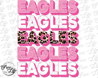 Eagles PNG Download, Eagles PNG Arte Digital Download, Eagles Mascot Download, Eagles Mom Png, Pink Eagles School Mascot Png, Western Preppy