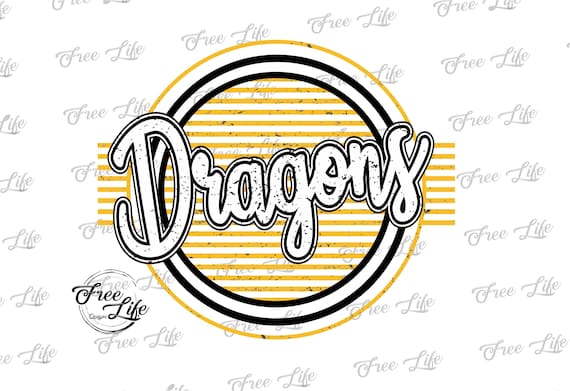 Dragons PNG Download, Dragons Digital Art Download, Dragons Mascot Download, School Spirit Design, Gold Dragons School Mascot, Dragons Mom