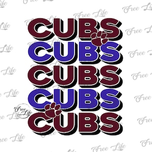 Cubs PNG Download, Cubs Digital Art Download, Cubs Mascot Download, Cubs Mom Png, Cubs School Mascot Png, School Spirit Design