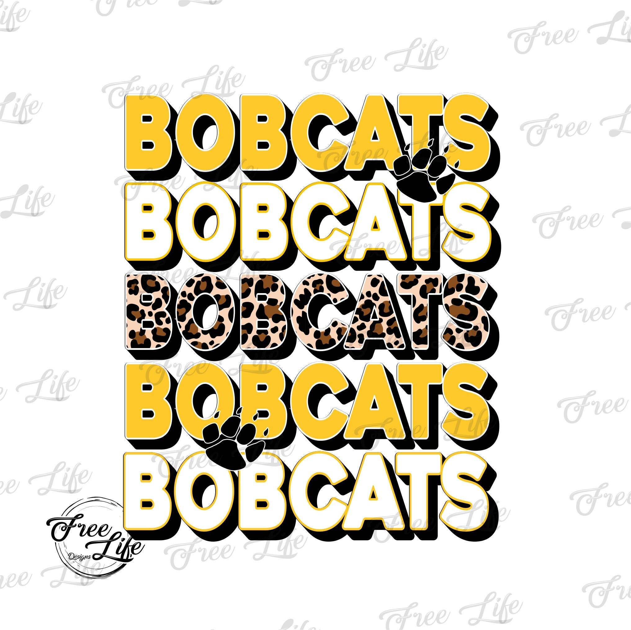Bobcats PNG Download, Gold Bobcats Digital Art Download, Bobcats Mascot ...