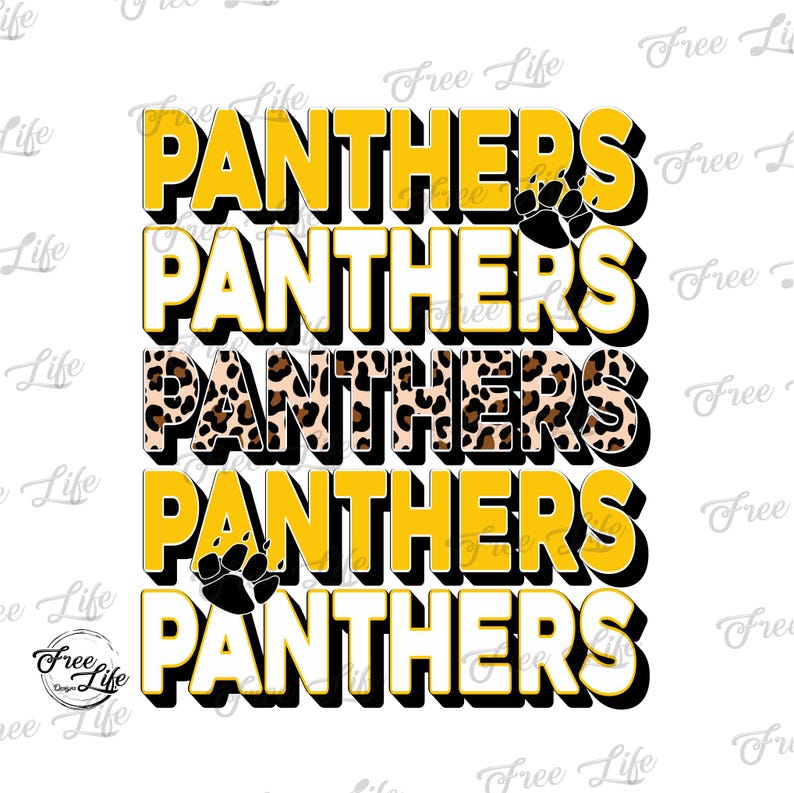 Panthers PNG Download, Gold and Leopard Panthers School Mascot Png ...