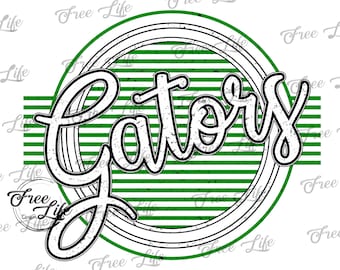 Gators PNG Download, Gators Digital Art Download, Gators Mascot Download, Gators Mom Png, Green Gators School Mascot, School Spirit Design