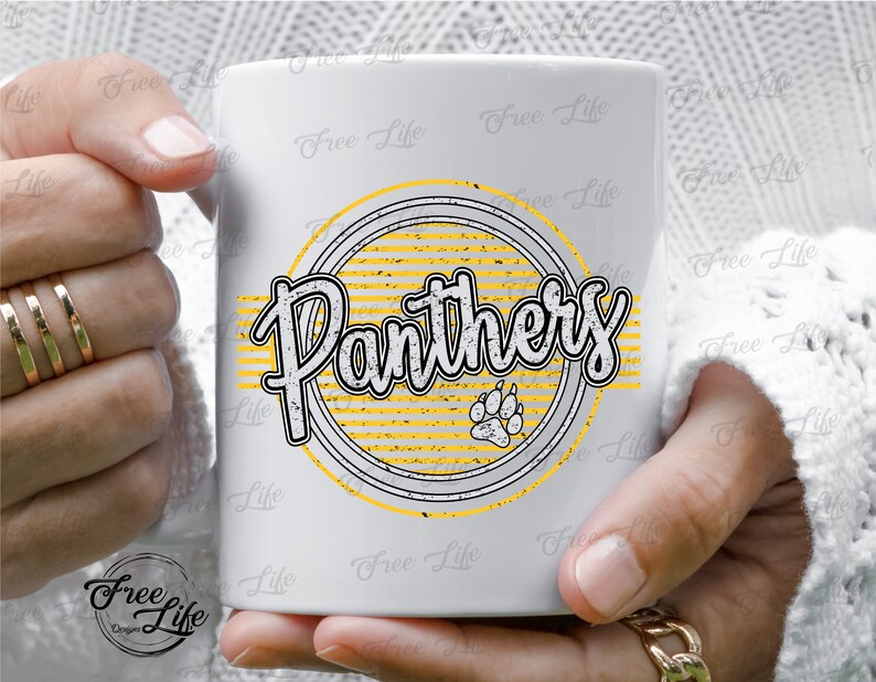 Panthers PNG Download Yellow Panthers School Mascot Png - Etsy