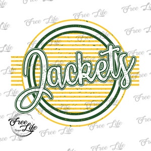 Jackets PNG Download, Jackets Digital Art Download, Jackets Mascot Download, Jackets Mom Png, Yellow and Green Jackets School Mascot Png