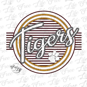 Tigers PNG Download, Tigers PNG Digital Art Download, Tigers Mascot Download, Tigers Mom Png, Maroon Tigers School Mascot Png, Tiger Mom