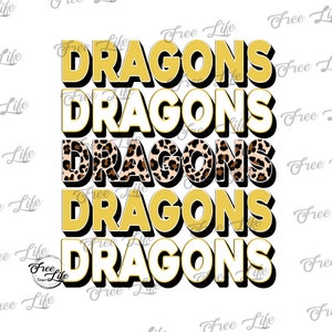 Dragons PNG Download, Dragons Digital Art Download, Dragons Mascot Download, School Spirit Design, Gold Dragons School Mascot Png