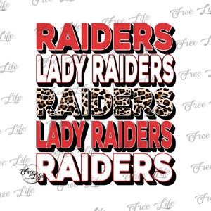 Lady Raiders PNG Download, Raiders Digital Art Download, Raiders Mascot Download, Raiders Mom, Red and Leopard Raiders School Mascot