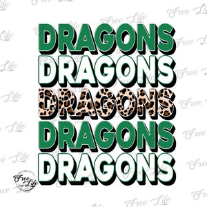 Dragons PNG Download, Dragons Digital Art Download, Dragons Mascot Download, School Spirit Design, Green Dragons School Mascot Png