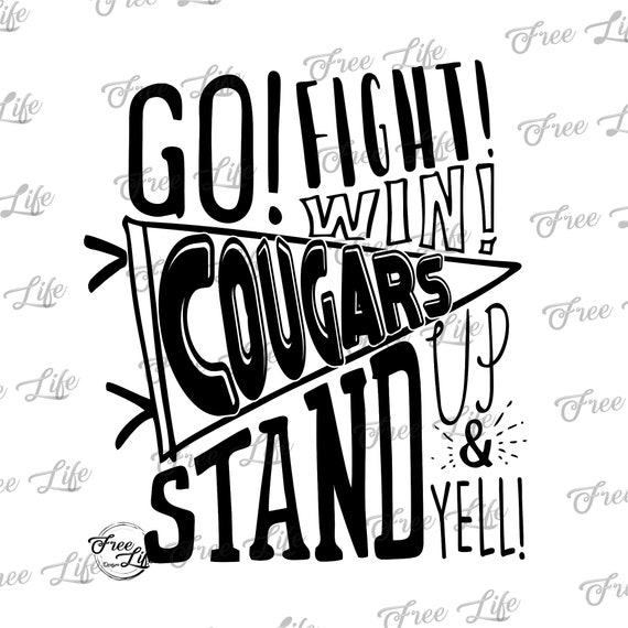 Cougars PNG Download,  Cougars PNG and SVG Digital Art Download, Cougars Mascot Download, Cougars Mom Png, Cougars School Mascot Printable