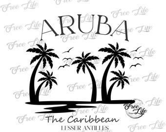 Aruba PNG Download, Vacation Digital Art Download, Caribbean Cruise Download, Aruba Svg, Vacation Design