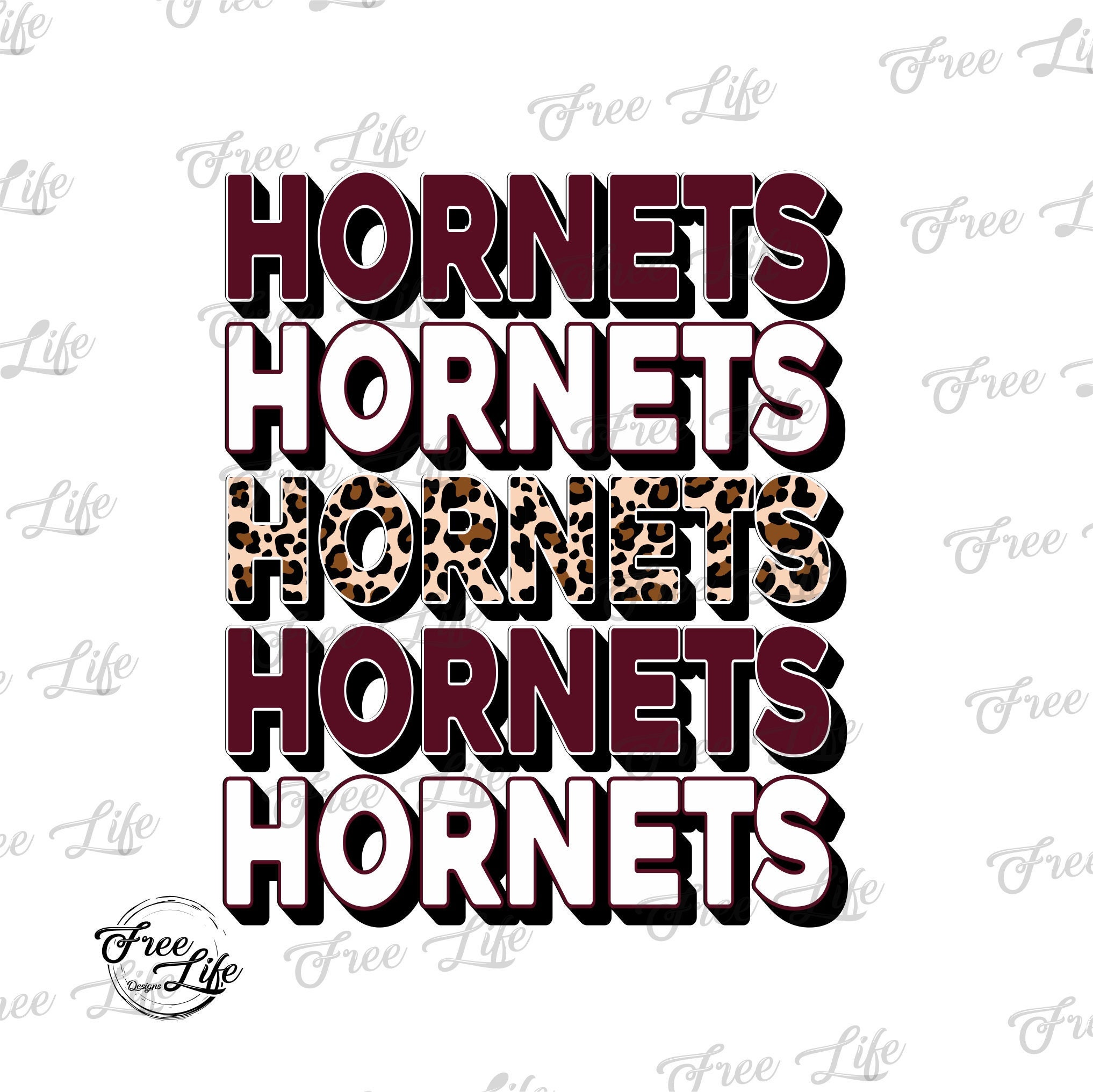 Hornets PNG Download, Maroon Hornets Digital Art Download, Hornets Mascot Download, Hornets Mom Png,  Hornets School Mascot, Leopard Hornets