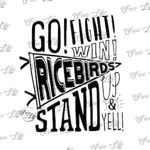Ricebirds PNG Download, Ricebirds SVG Digital Art Download, Ricebirds Mascot Download, Ricebirds Mom Png, Ricebirds School Mascot