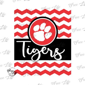 Tigers PNG Download, Tigers SVG Digital Art Download, Tigers Mascot Download, Tigers Mom Png, Red Tigers School Mascot Png, Tigers Design