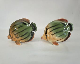 Vintage Ceramic Angelfish Salt and Pepper Shakers Made in Japan
