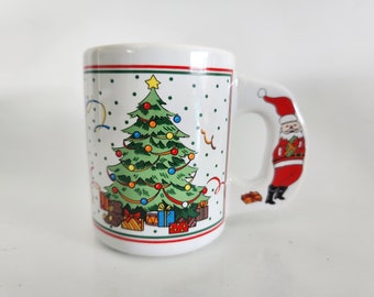 Vintage Enesco Christmas Holiday Santa Mug