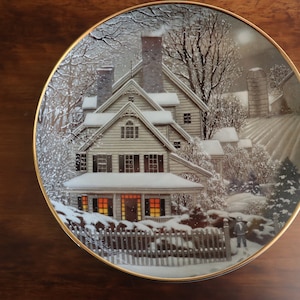 Vintage 1992 Franklin Mint &quot;Winter Home&quot; Collection Collectible Plate