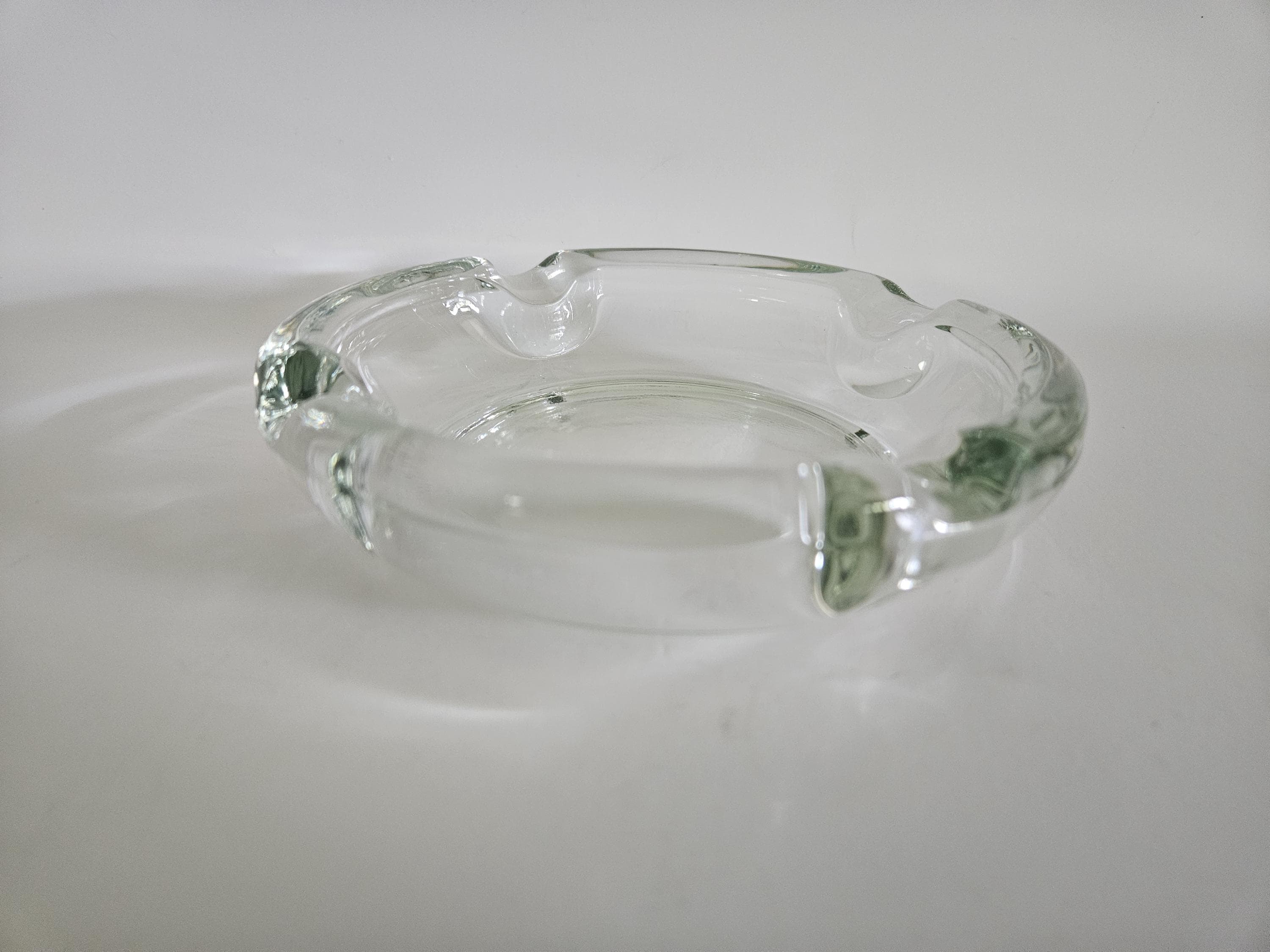 Vintage Midcentury Round Clear Ashtray