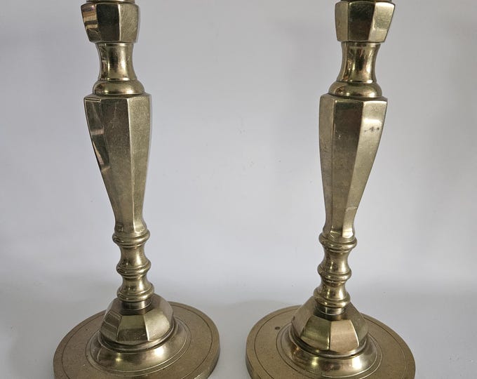Vintage Tall Brass Candlestick Holders Set of 2 - Etsy