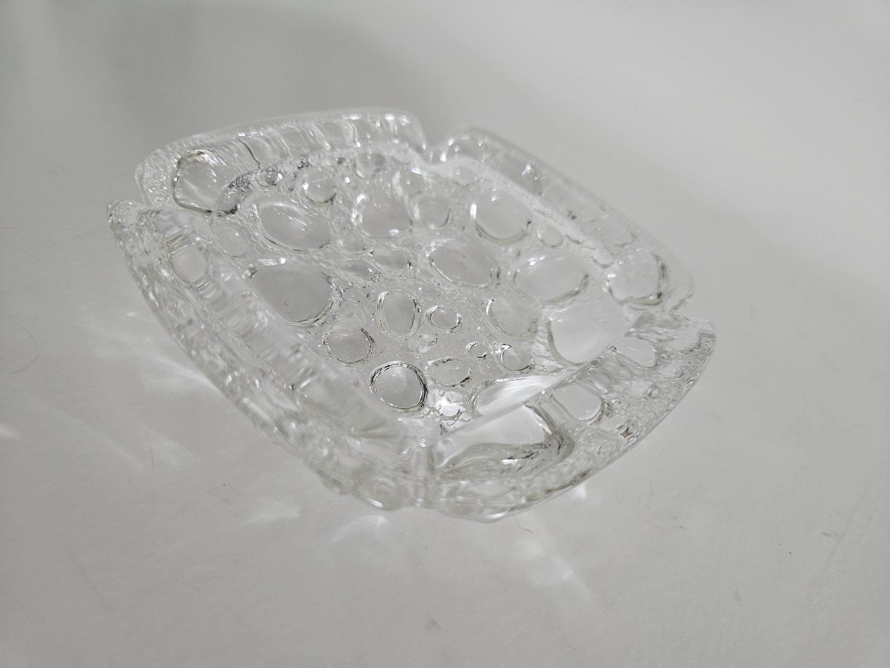 Vintage Blenko Clear Pebble Glass Ashtray