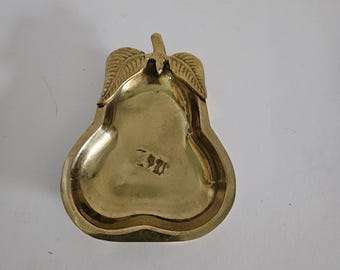 Vintage Brass Pear Shaped Trinket Dish