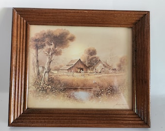 Vintage Andres Orpinas Print Syroco Framed Art Print