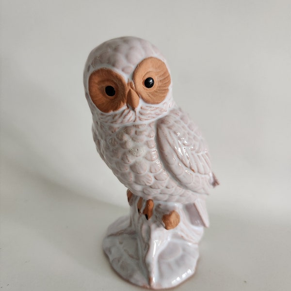 Vintage Redware Terra Cotta Pottery Owl Figurine