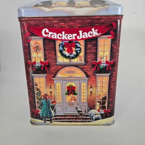 Vintage 1995 Cracker Jack Collectors Tin Limited Addition Christmas Holiday