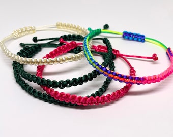 Adjustable Nylon Satin String Bracelet, Custom Color