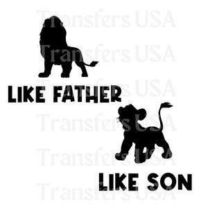 Wie der Vater so der Sohn SVG Cricut Cut Datei, Disneyland Familienausflug Png, Löwendesign