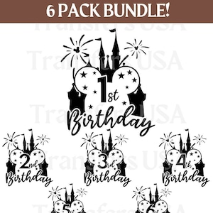 Disneyland Birthday SVG Bundle Cricut Cut File, PNG, DXF, birthday bundle svg, mickey birthday svg