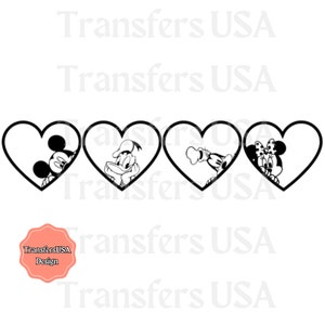 Mickey en vrienden hart SVG Cricut Cut-bestand, Valentijnsdag, Disneyland svg, familie-uitje png