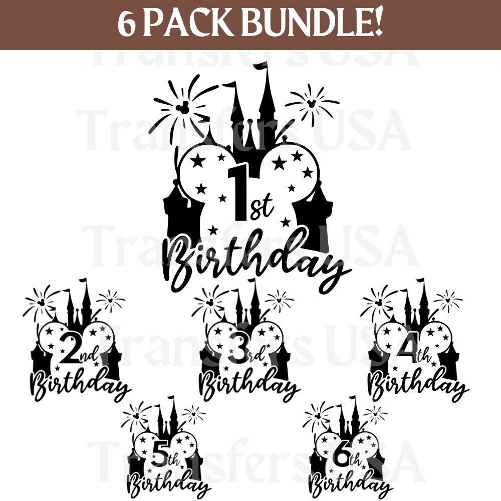 Disneyland Birthday SVG Bundle Cricut Cut File, PNG, DXF, Birthday