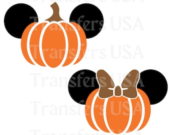 Paquete de orejas de Mickey de calabaza SVG, archivo de corte Cricut, truco o trato SVG, otoño infantil SVG, diseño de sublimación de Halloween de Disneyland