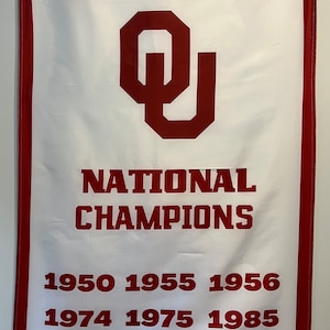 Oklahoma National Championship Banner Flag Wall Art