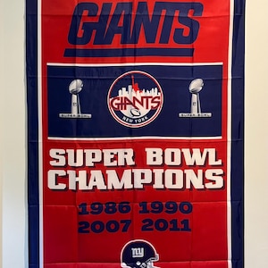 New York Giants Super Bowl Championship Banner Flag Wall Art