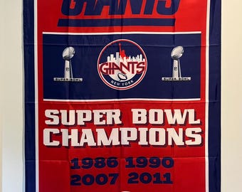New York Giants Super Bowl Championship Banner Flag Wall Art