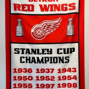 Detroit Red Wings Stanley Cup Banner Flag Wall Art