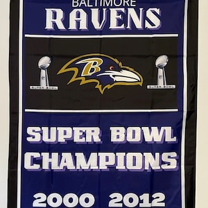 Baltimore Ravens Super Bowl Championship Banner Flag Wall Art
