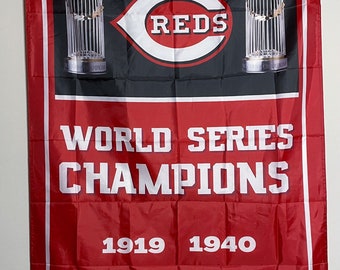Cincinnati Reds World Series Championship Banner Flag Wall Art