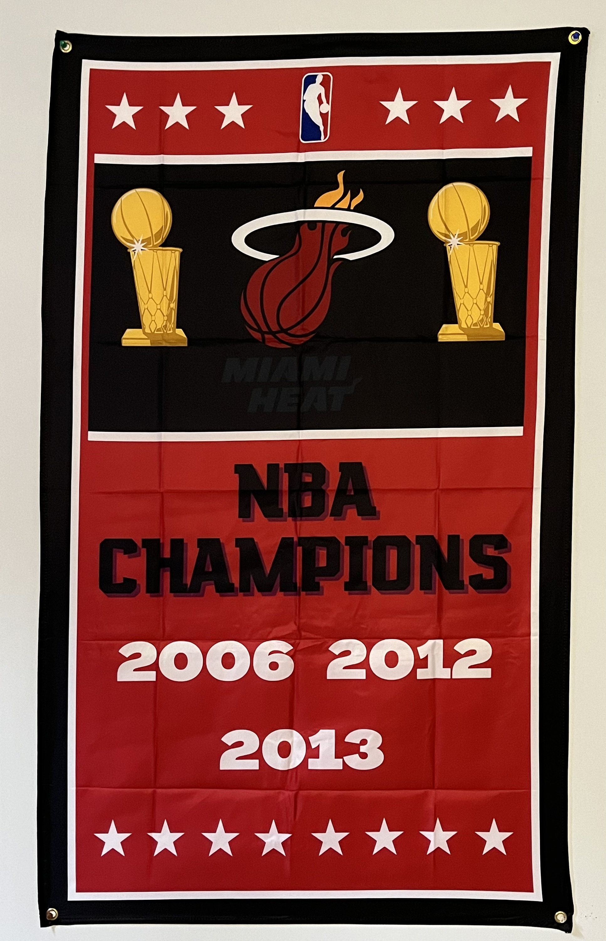 Miami Heat NBA Championship Banner Flag Wall Art Etsy